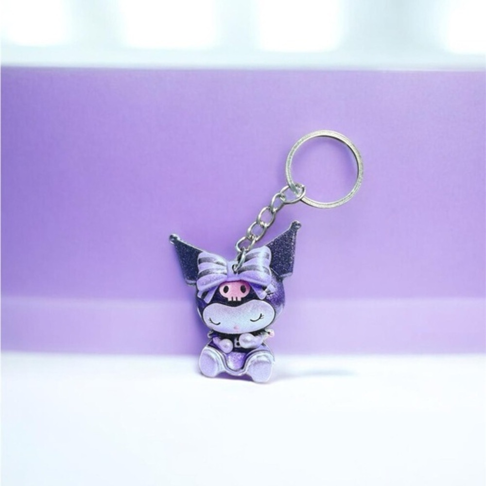 NEW Kuromi Purple Acrylic Keychain 1.96ยจ | Kawaii Anime Charm Kurami Accessory